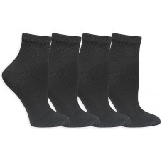 Dr. Scholl's Women's Diabetes & Circulatory Ankle Socks, 4 Pair, Black, Women's Size 4-10