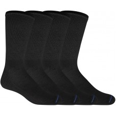 Dr. Scholl's Men's Diabetes & Circulatory Crew Socks, 4 Pair, Black, X-Large (Men's size 12.5-14)