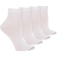 Dr. Scholl's Women's Diabetes & Circulatory Ankle Socks, 4 Pair, White, Women's Size 8-12