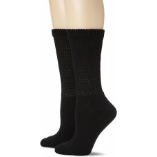 Dr. Scholl's Women's Advanced Relief BlisterGuard Wide Top Crew Socks, 2 Pair, Black, Women's Size 8-12