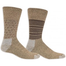 Dr. Scholl's Men's American Lifestyle Collection BlisterGuard Crew Socks, 2 Pair, Khaki/Brown, Large (Men's Size 7-12/Women's 8-12)