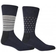 Dr. Scholl's Men's American Lifestyle Collection BlisterGuard Crew Socks, 2 Pair, Navy/Black, Large (Men's Size 7-12/Women's 8-12)