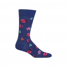 Hotsox Men's Tropical Fish Socks 1 Pair, Dark Blue, Men's 8.5-12 Shoe