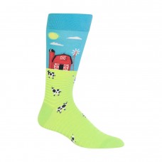 Hotsox Men's Farm Scene Socks 1 Pair, Aqua, Men's 8.5-12 Shoe