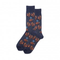 Hotsox Men's Turkey Day Socks 1 Pair, Denim Heather, Men's 8.5-12 Shoe