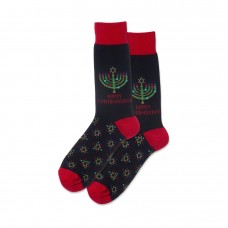 Hotsox Men's Chrismukkah Socks 1 Pair, Black, Men's 8.5-12 Shoe