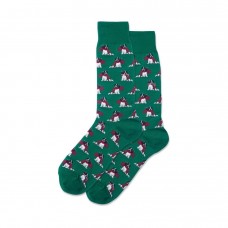 Hotsox Men's Holiday Dog Socks 1 Pair, Green, Men's 8.5-12 Shoe