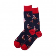 Hotsox Men's Candy Cane Sloth Socks 1 Pair, Black, Men's 8.5-12 Shoe