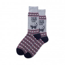 Hotsox Men's Youre Stinkin Cute Socks 1 Pair, Grey Heather, Men's 8.5-12 Shoe