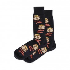 Hotsox Men's Pancakes And Bacon Socks 1 Pair, Black, Men's 8.5-12 Shoe