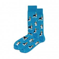 Hotsox Men's Party Beagle Socks 1 Pair, Turquoise, Men's 8.5-12 Shoe