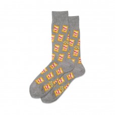 Hotsox Men's Potato Chips Socks 1 Pair, Grey Heather, Men's 8.5-12 Shoe