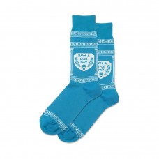 Hotsox Men's Have A Nice Day Socks 1 Pair, Turquoise, Men's 8.5-12 Shoe