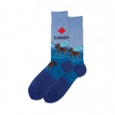 Hotsox Men's Canada Socks 1 Pair, Blue Heather, Men's 8.5-12 Shoe