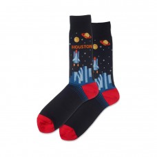 Hotsox Men's Houston Socks 1 Pair, Black, Men's 8.5-12 Shoe