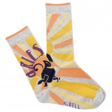 K. Bell Women's Aries Crew Socks 1 Pair, Grey Heather, Women's Shoe 9-11