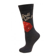 K. Bell Men's Fuzzy Dice Crew Socks 1 Pair, Denim Heather, Men's 10-13 Shoe