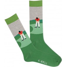 K. Bell Men's Focused Golfer Crew, Grey Heather, Men's Shoe 10-13, 1 Pair