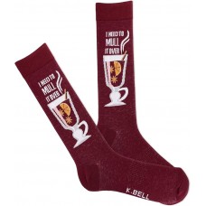 K. Bell Men's Mull It Over Crew Socks 1 Pair, Syrah, Men's 10-13