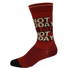 K. Bell Men's Not Today Satan Crew Socks 1 Pair, Red, Men's 10-13