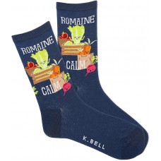 K. Bell Women's Romaine Calm Crew Socks 1 Pair, Blue/Grey, Women's 9-11