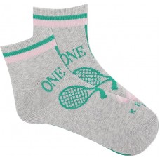 K. Bell Women's One Love Ankle Socks 1 Pair, Grey Heather, Women's 9-11