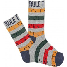 K. Bell Women's Ruler Stripe Crew Socks 1 Pair, Medium Grey Heather, Women's 9-11