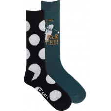 K. Bell Men's Down To Par Tee Crew Socks 1 Pair, Assorted, Men's 10-13