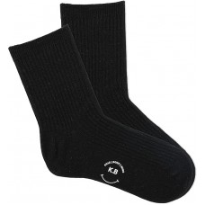 K. Bell Women's Ribbed Ankle Crew Socks 1 Pair, Black, Women's 9-11