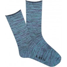 K. Bell Women's Soft & Dreamy Random Feed Socks 1 Pair, Blue, Women's 9-11