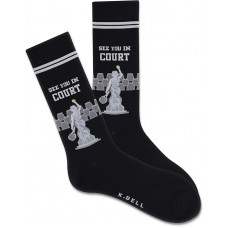 K. Bell Men's See You In Court Active Crew Socks 1 Pair, Black, Men's 10-13