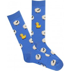 K. Bell Men's Odd Duck Crew Socks 1 Pair, Ultramarine, Men's 10-13