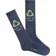 K. Bell Men's Don'T Be Trashy Active Crew Socks 1 Pair, Denim Heather, Men's 10-13