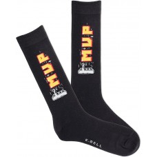 K. Bell Men's MVP Crew Socks 1 Pair, Black, Men's 10-13