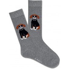 K. Bell Men's Cool Dawg Crew Socks 1 Pair, Medium Grey Heather, Men's 10-13