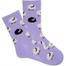 K. Bell Women's Black Sheep Crew Socks 1 Pair, Purple, Women's 9-11