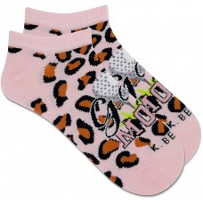 K. Bell Women's Cheetah Golf Mom Low Cut Socks 1 Pair, Light Pink, Women's 9-11