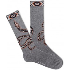 K. Bell Men's Snake In My Boot Crew Socks 1 Pair, Charcoal Heather, Men's 10-13