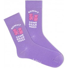 K. Bell Women's Gummy Bear Crew Socks 1 Pair, Purple, Women's 9-11