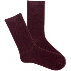 K. Bell Women's Velvet Crew Socks 1 Pair, Wine, Women's 9-11