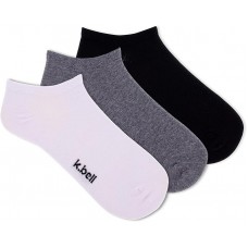 K. Bell Men's Flex Fit No Show Socks 3 Pair, Grey Assort, Men's 10-13 Shoe