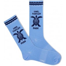 K. Bell Men's Turtley Dude Crew Socks 1 Pair, Bright Blue, Men's 10-13 Shoe