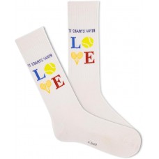 K. Bell Men's Starts With Love Active Crew Socks 1 Pair, Sand, Men's 10-13 Shoe