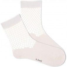 K. Bell Women's Net Crew Socks 1 Pair, Sand, Women's 4-10 Shoe