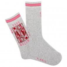 K. Bell Women's Yass Queen Crew Socks 1 Pair, Grey Heather, Women's 9-11