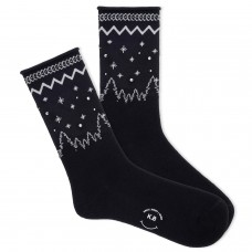 K. Bell Women's Winter Sparkle Roll Top Crew Socks 1 Pair, Black, Women's 9-11