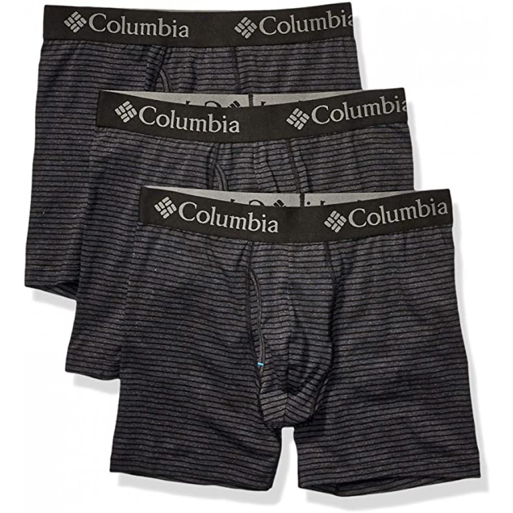 Columbia Men's Performance Cotton Stretch Boxer Brief-3 Pack, New Black ...
