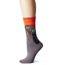 HotSox Womens The Scream Socks, Navel Orange, 1 Pair, Womens Shoe 4-10