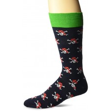 HotSox Mens Pirate Skulls Socks, Navy, 1 Pair, Mens Shoe 6-12.5