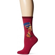 HotSox Womens Nefertiti  Socks, Raspberry, 1 Pair, Womens Shoe 4-10